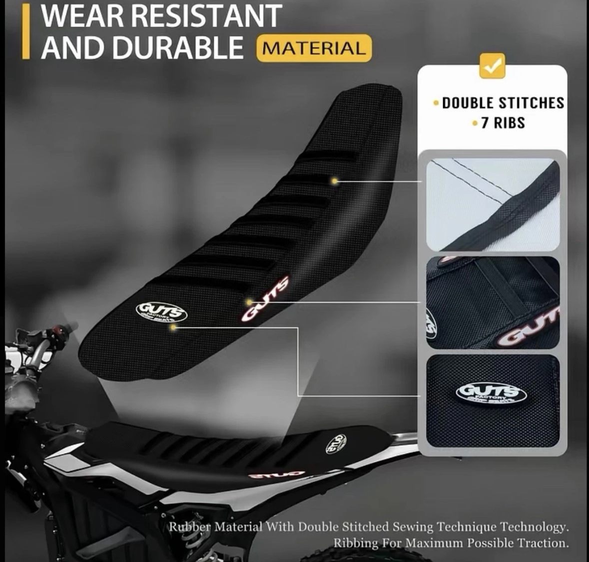 Black Surron Ultra Bee Anti Slip Guts Seat Cover (Same Day US Shipping)