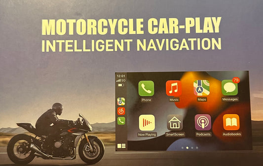 Motorcycle CarPlay & Android Auto Plug And Play Music Navigation Hands Free Bluetooth (Custom Fit ANY Motorcycle/EBike)